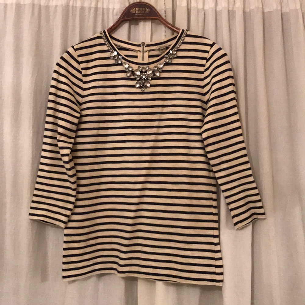 Classic Embellished Stripped Top